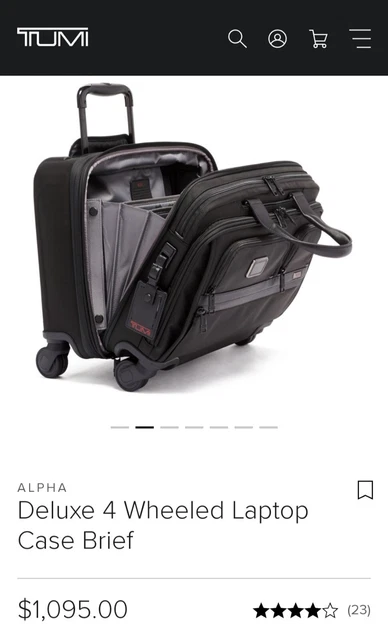 TUMI Alpha Deluxe 4 Wheeled Wheel laptop Briefcase Carry On Travel Weekender 2