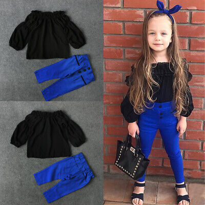 Toddler Infant Baby Girls Clothes Long Sleeve T-shirt Tops Trousers Outfits Set