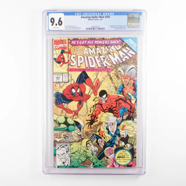 The Amazing Spider-Man - #343 - CGC 9.6 - White pages - 1st app Cardiac