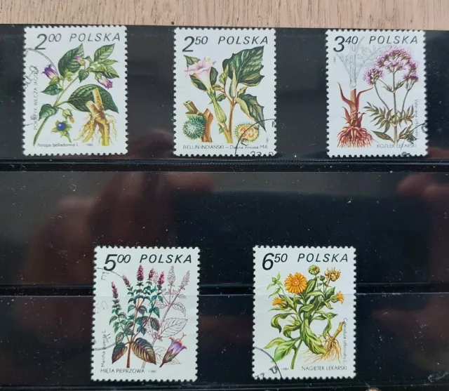 Briefmarken Satz Polen gestempelt, Blumenmotive