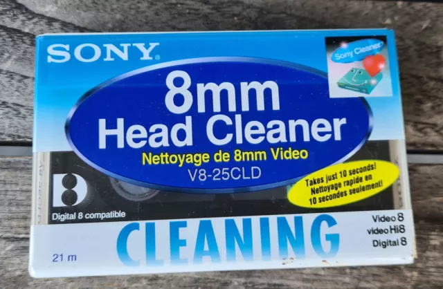 Sony  8mm Head Cleaner Kassette Kopfreinigung Camcorder Video 8 V8-25CLD