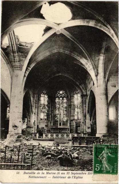 CPA MILITAIRE Bataille de la Marne, Nettancourt, intérieur de l'Eglise (315598)