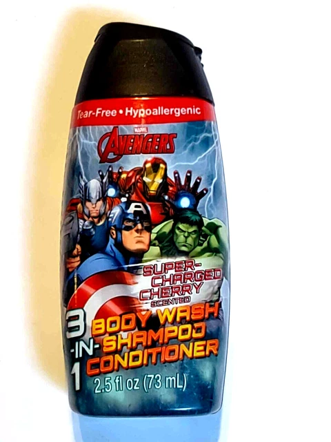MARVEL AVENGERS 3-IN-1 Body Wash Super-Charged Cherry Scent Tear-Free 2 ...
