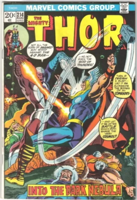 The Mighty Thor Comic Book #214 Marvel Comics 1973 FINE+