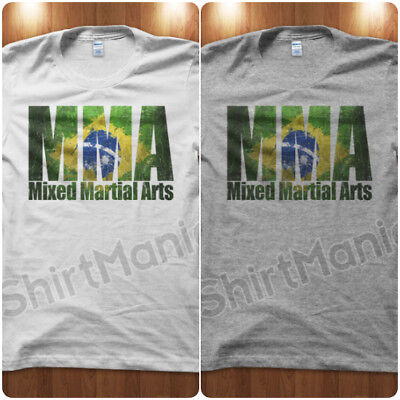 T-Shirt Maglietta MMA Brazil Mixed Martial Arts UFC BJJ Gym Palestra Uomo Idea