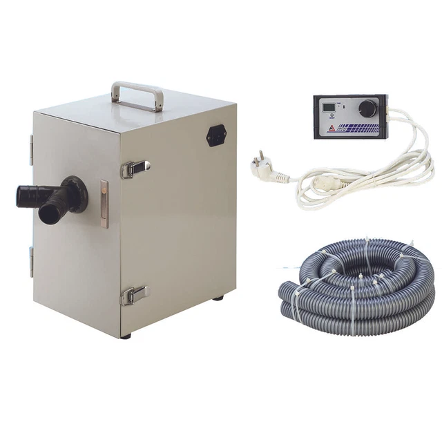 Superdental 550W Digital Twin-Impeller Dust Collector & Vacuum – 22kPa Suction, 120m³/h Airflow, For Dental Labs, LED Display, Carbon Brush Alert