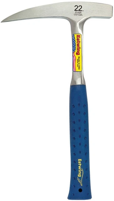 Estwing Rock Pick Polished Head/Blue Grip 11" Overall - E3-22P