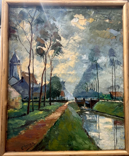 Milo DARDENNE «Le petit déjeuner» peinture huile sur toile