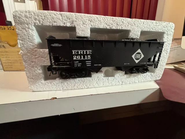 MTH O, 2-Bay offset hopper w/coal load, Erie 26115, 20-3360B