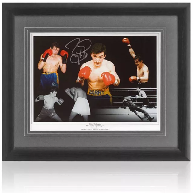 Barry McGuigan Boxlegende handsigniert 16x12"" Montage APHTAL COA