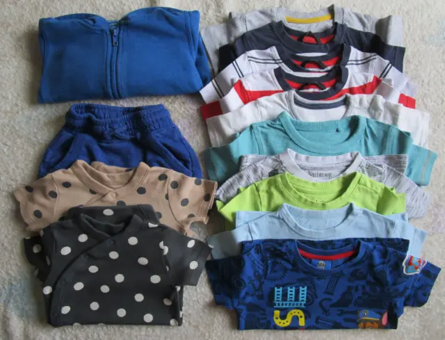 Large Baby Boy T-shirts Jumper Vests Shorts Bundle age 12-18 months