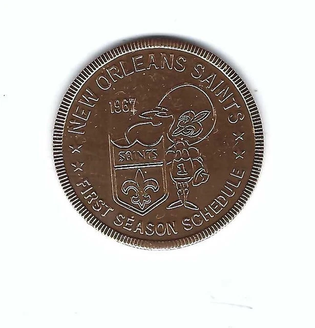 1967 Falstaff Beer New Orleans Saints Football Schedule Inaugural 1St Coin Token