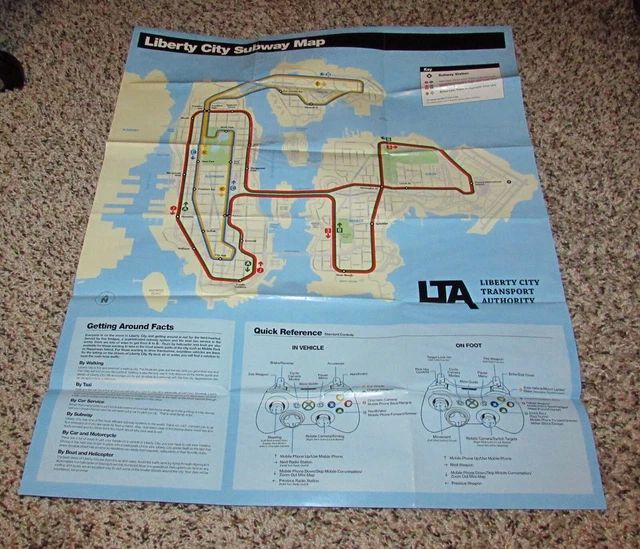 Carte De Liberty City – GTA 4 Grand Theft Auto – Xbox 360 – Bon état