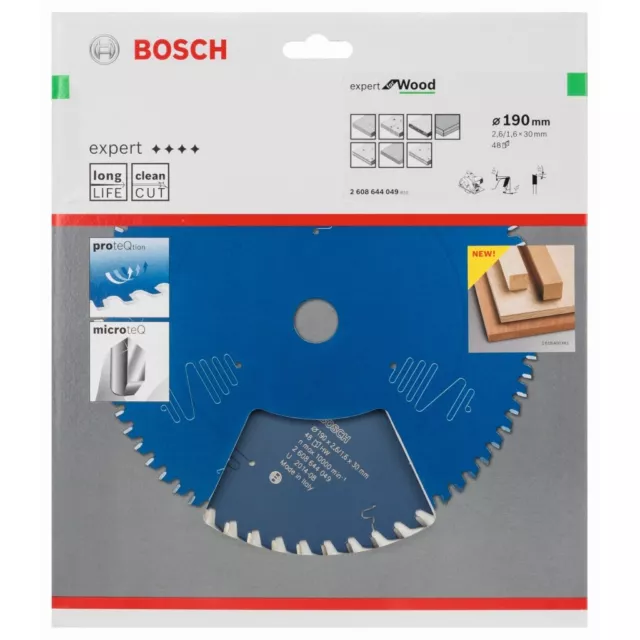 Lame de scie circulaire Bosch Expert pour bois 190 x 30 mm Z 48 HM lame de scie circulaire 2