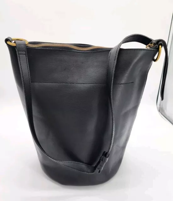 Madewell Black Leather Lisbon O-Ring Saddle Bucket Bag Shoulder Purse Handbag 2