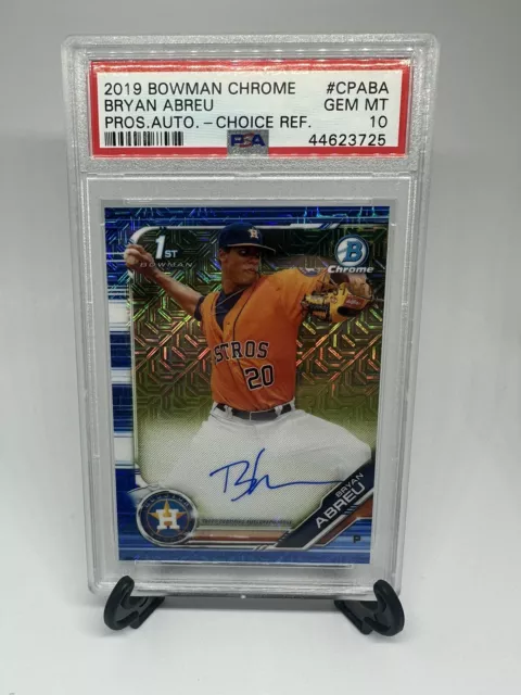 Bryan Abreu 2019 Bowman Chrome Blue Refractor Auto /150 PSA 10 GEM MINT Astros