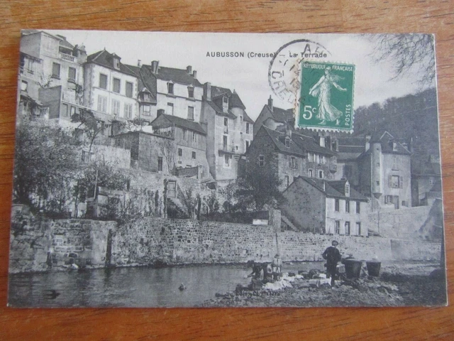 CPA 23 AUBUSSON / VUE GENERALE DU PONT NEUF ET RUE FRANCHE