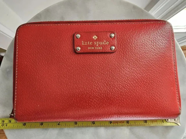 Kate Spade Grand Street Travel Wallet  large 9"×6" Red