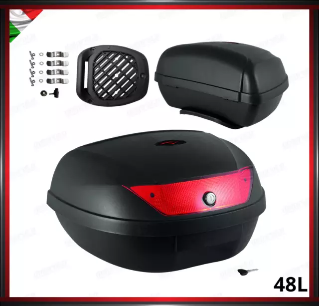 Bauletto Rigido 48 Litri Scooter Moto Top Case Universale Baule Valigia Plastica