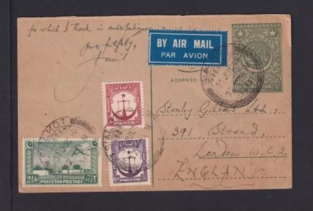 1950 - 9 Ps. Complete thing with postage by airmail from SIALKOT (22080633)
