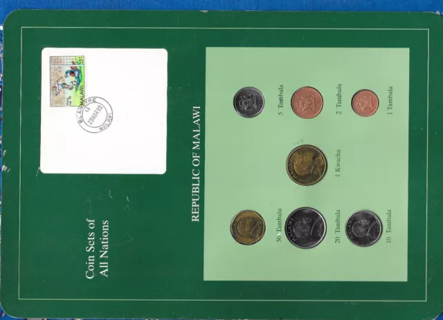 Coin Sets of All Nations Malawi 1995-1996 UNC 1 Kwacha 50,20 Tambala 96
