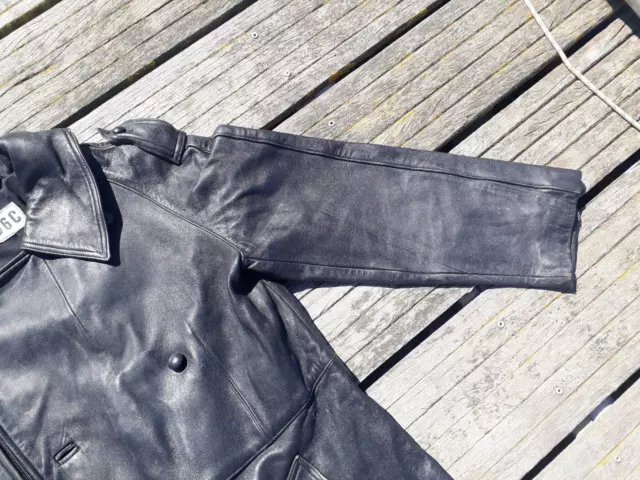 Ancien MANTEAU BLOUSON VESTE MOTO GENDARME ARMEE FRANCAISE Vintage Police Jacket 3