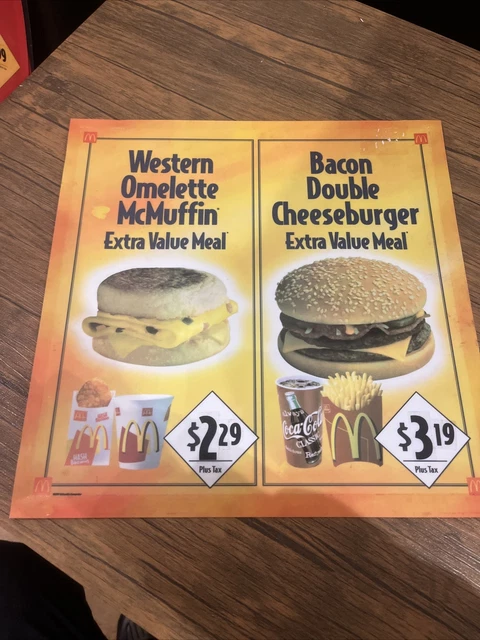 VINTAGE 1997 USA McDonald’s Translite Menu Board Advertising Western ...