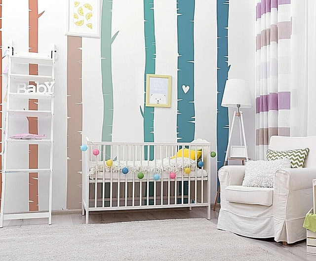 Colorful Birch Tree Wall Rainbow Wall Decals, Stickers, Wall Art Decoration 464