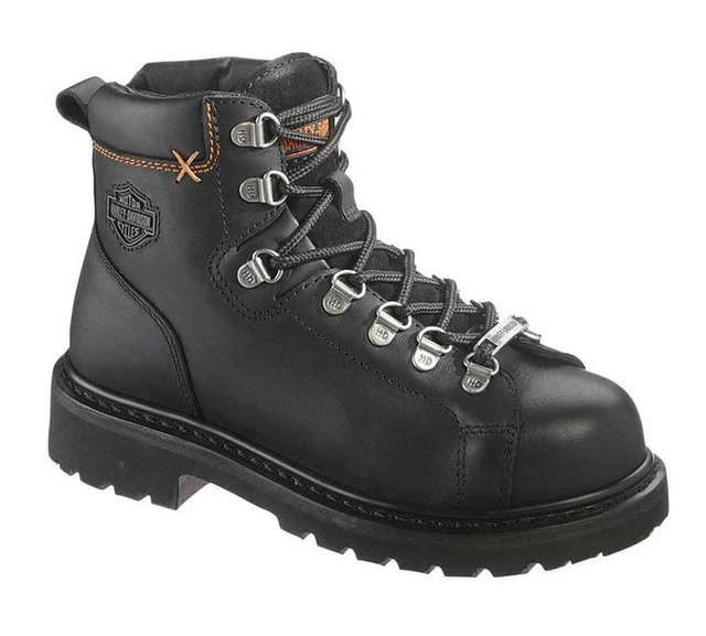 Harley-Davidson Women's Gabby 5-Inch Steel Toe Black Motorcycle Boots. D83668