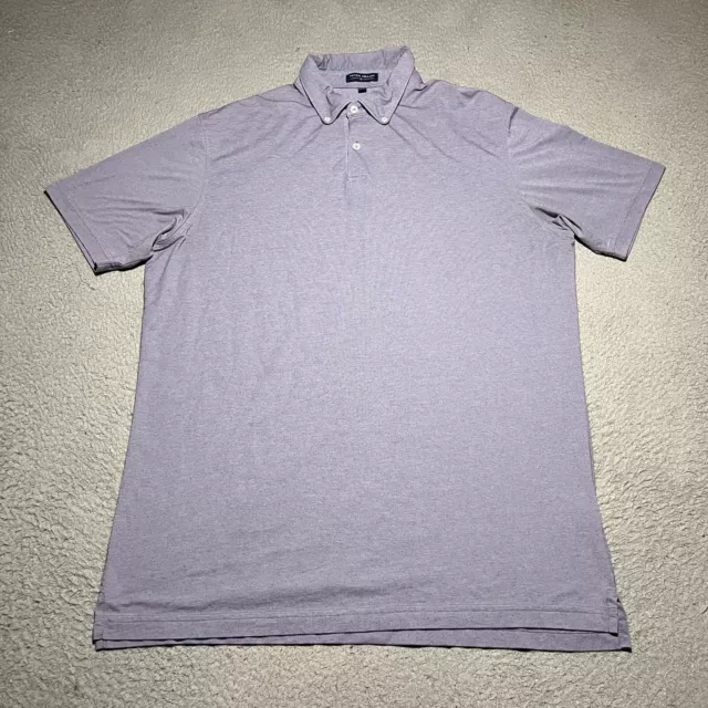 Peter Millar Crown Crafted Polo Golf Shirt Mens Large Blue Short Sleeve Logo