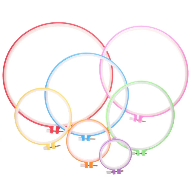 7 piezas Marco de bordado pequeño de color punto de cruz herramienta de troquelado de agujeros Suministros