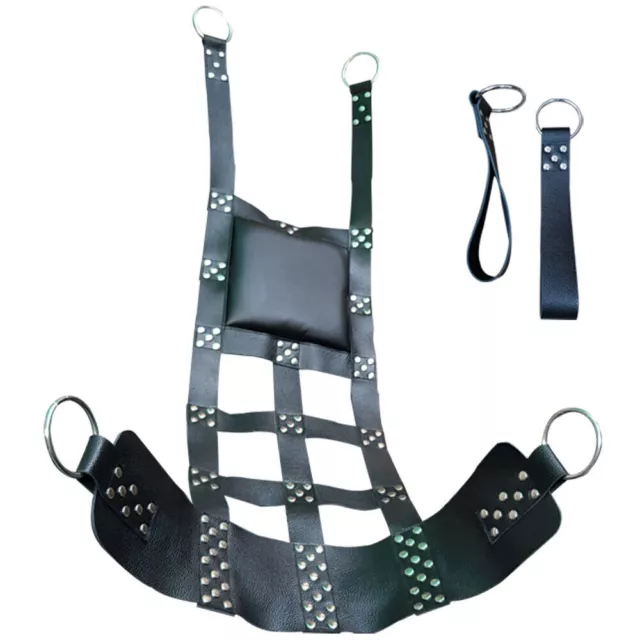 Real Leather Sex Sling  Swing Heavy Duty with Stirrup Mountable Suspendable BDSM