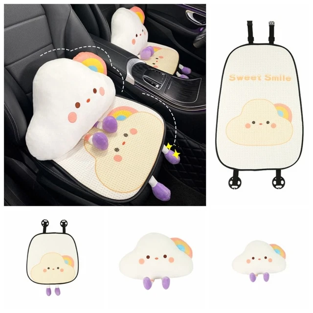 Soft Rainbow Cloud Car Headrest Clouds Waist Support  Car Interior Ornaments