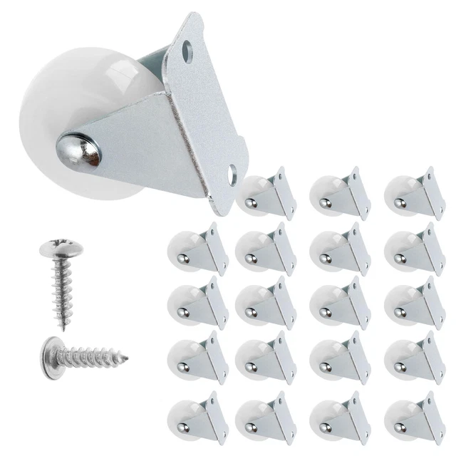20 piezas 25mm Muebles Pequeños Rodillos Suelos Rodillos de dirección con tornillos de fijación