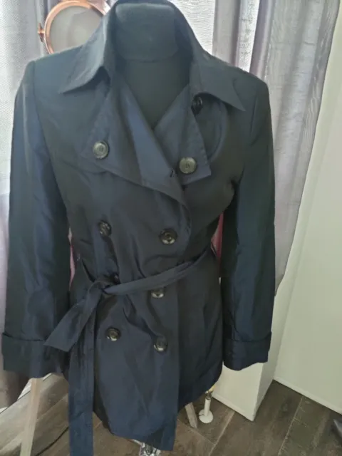 ZARA Belted Trench  Navy Blue Womens Size M
