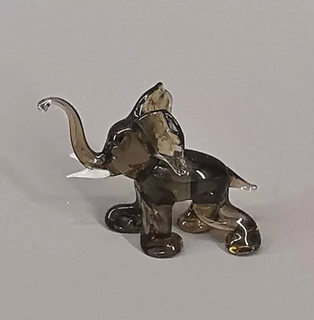 99812035 Colorido Figuras Elefante Gris Artesanía Lauscha Thür. Antiguo 4 ,5x4cm