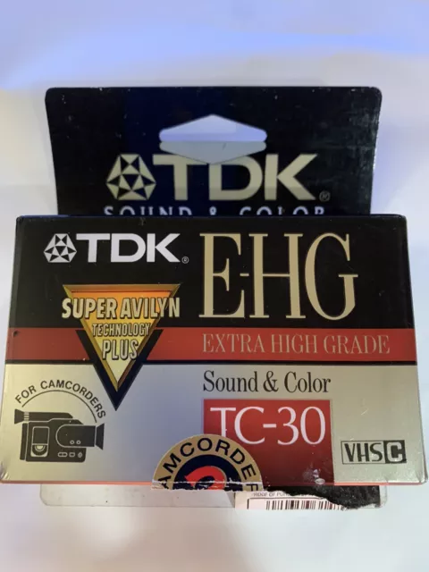 Cinta de casete para videocámara TDK E-HG TC-30 Super Avilyn 30 min. Sellado
