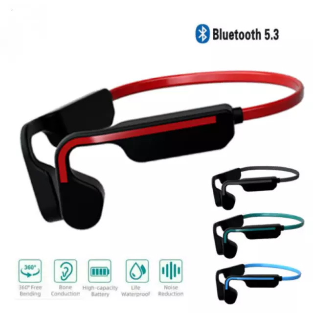 Bone Conduction Headphones Bluetooth 5.3 Wireless Earbuds Outdoor Sport Headset