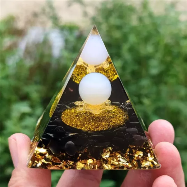 Orgonite Pyramid Rose Stone Sphere Obsidian Gemstone Orgone Reiki Energy Healing