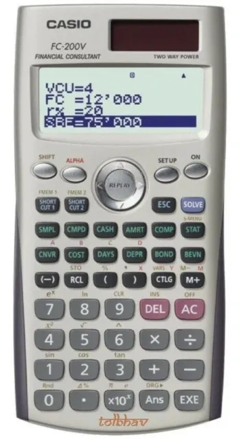 Calculatrice financière Casio FC 200V FC200V 100V - 14 chiffres, double... 3