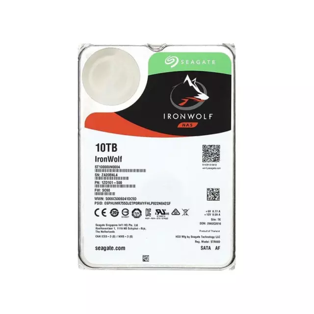 SEAGATE IRONWOLF st10000vn0004 10TB SATA 7200 RPM HDD Used