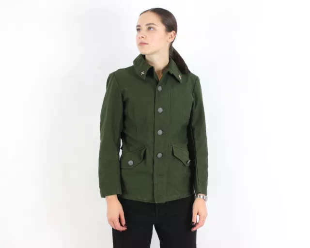 SWEDISH 1974 WOMEN M Military Army Norsel Field Jacket Canvas Jeep