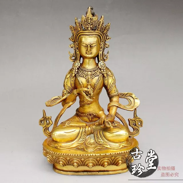 Old Tibetan Statue Brass Buddhism Bodhisattva Buddha Archaic Statue