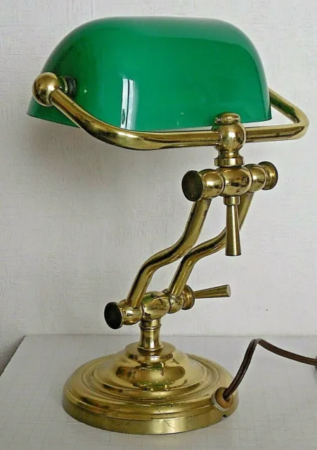 LAMPE DE BUREAU Banquier Ancien Bronze Notaire Art Deco Opaline Verte  Vintage Xx EUR 132,00 - PicClick FR