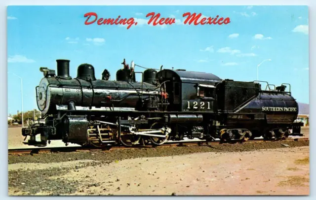 DEMING, NM New Mexico ~ Southern Pacific STEAM RAILROAD ENGINE c1960s Postcard