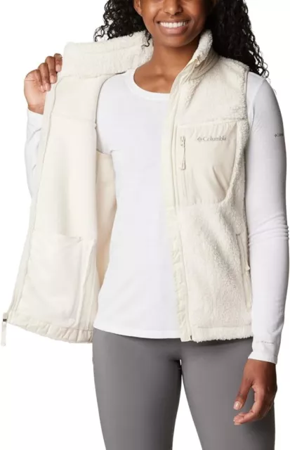 NWT Columbia Womens West Bend Fleece Lined Vest White Size XL $100 JJ432