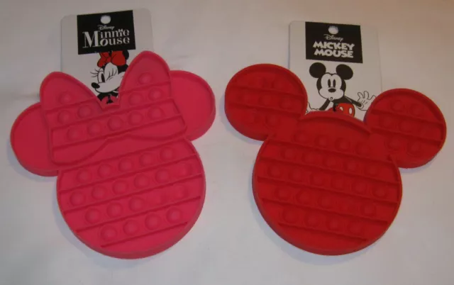 Disney Mickey & Minnie Mouse Silicone Trivets 2-pk NEW