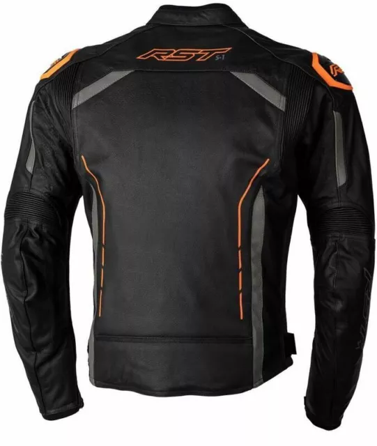 Veste RST S1 CE cuir - noir/gris/orange fluo taille M - NEUF