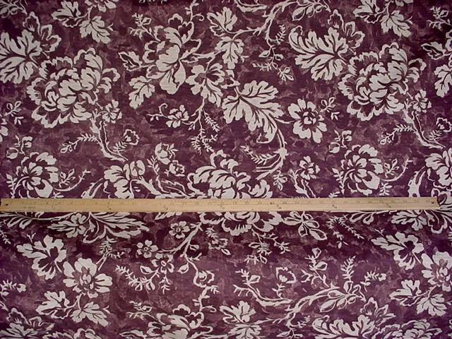 14-1/8Y Kravet Lee Jofa Mulberry Cream Floral Printed Linen Upholstery Fabric 2