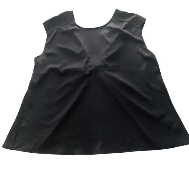 Express Blouse Women's Size Large Black Bow Cut Out Back Sleeveless Top EUC